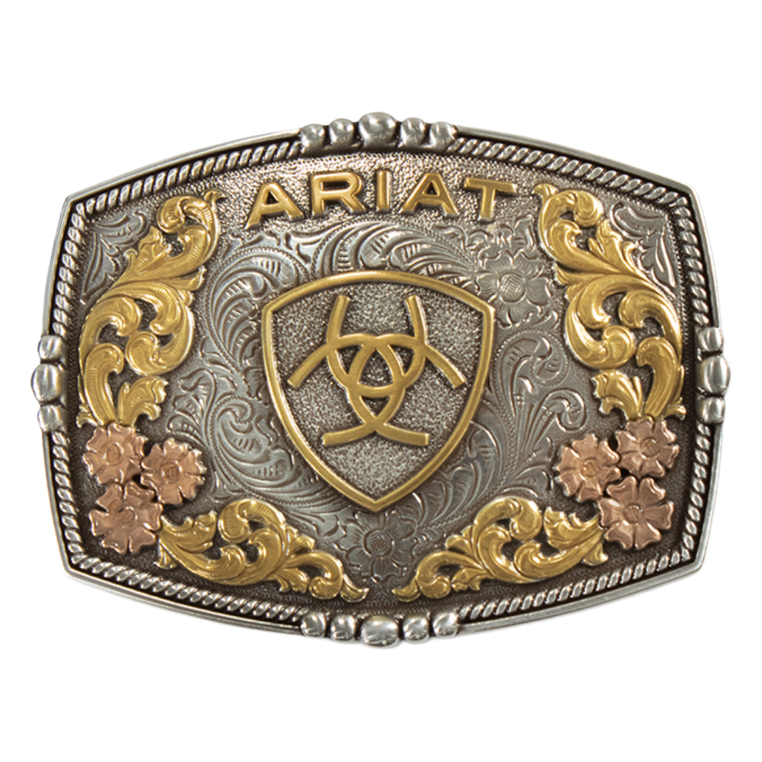 Ariat Men's Rectangle Antique Shield Motif Belt Buckle A37066 - Wild West Boot Store