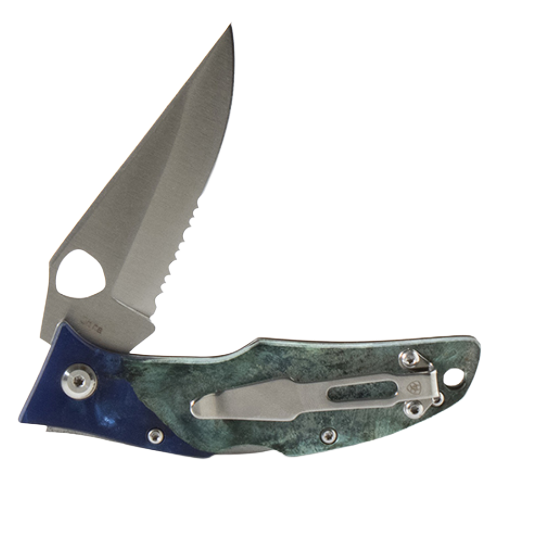Ariat Men's Hybrid Marble Blue Folding Knife A710012597
