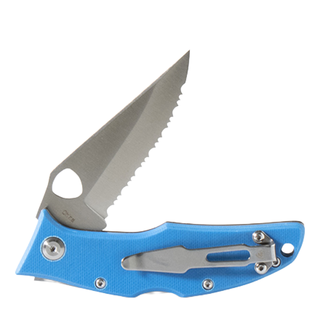 Ariat Serrated Blue Handle Folding Knife A710012327 - Wild West Boot Store