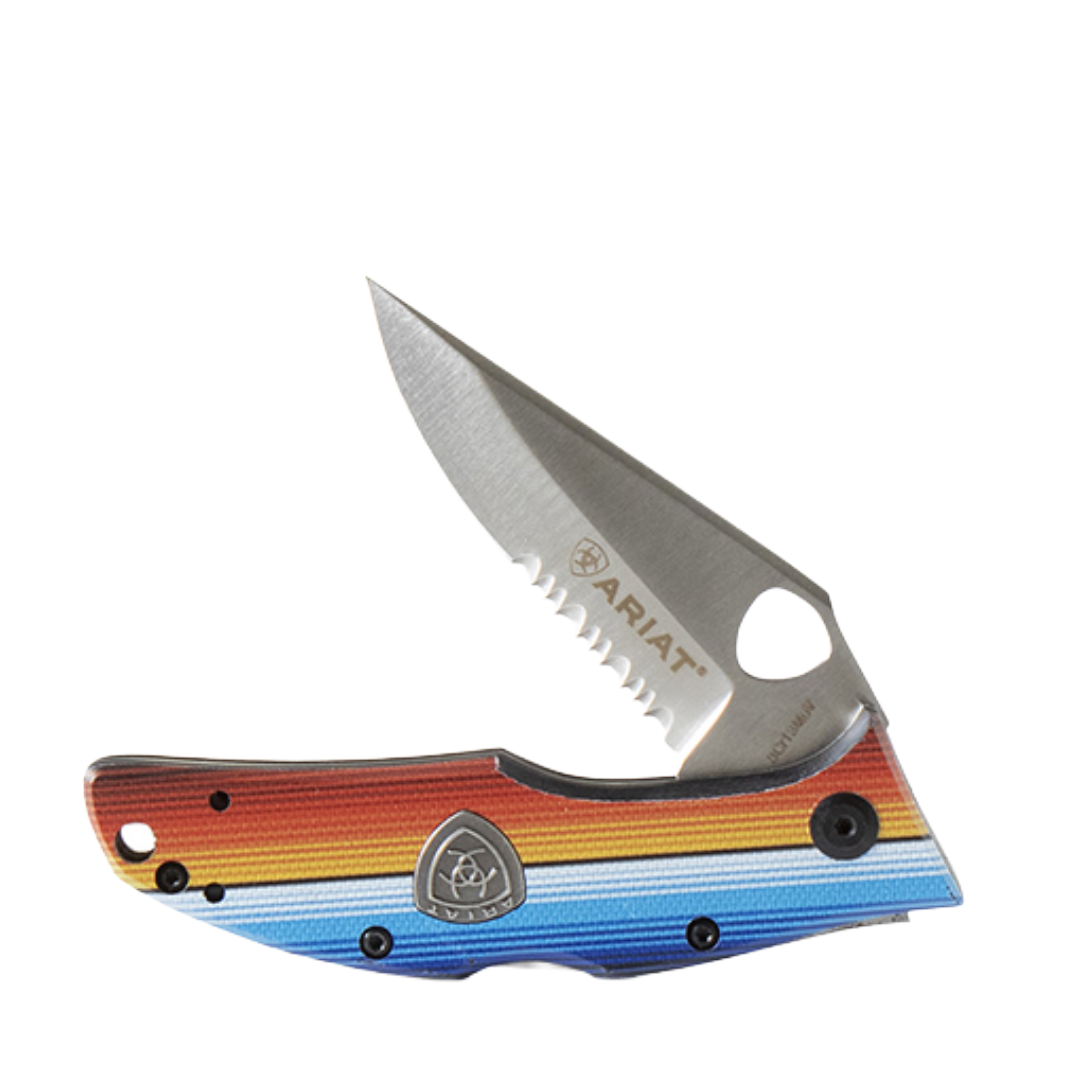 Ariat Hybrid Blue Serape Stripe Folding Knife A710012197