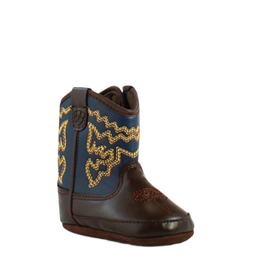 Ariat Infant's Lil Stomper Deadwood Brown & Blue Western Boots A442001002