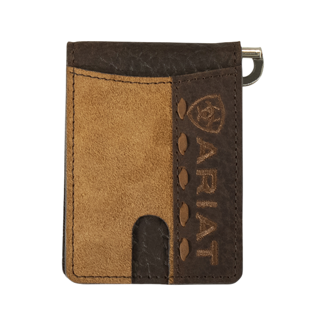 Ariat Men's Tan Roughout Bifold Leather Wallet A3561108