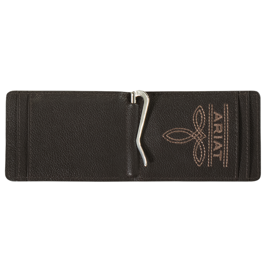 Ariat Men's Tan Roughout Bifold Leather Wallet A3561108