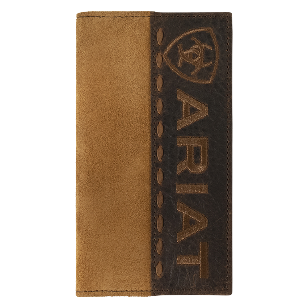 Ariat Men's Tan Roughout Rodeo Style Leather Wallet A3560808 - Wild West Boot Store