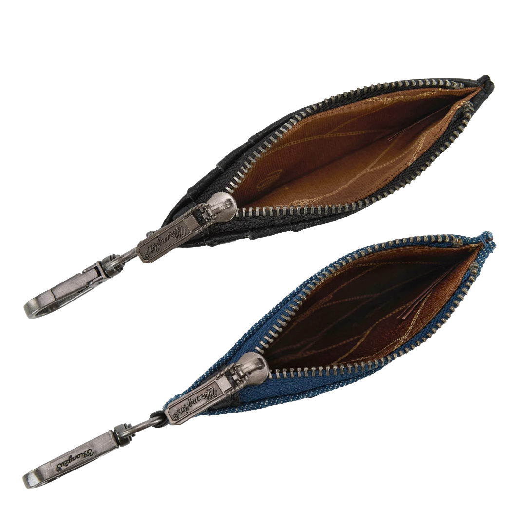 Wrangler Ladies Logo "W" Embroidered Dual Pouch Black Wristlet WG367-W119BK