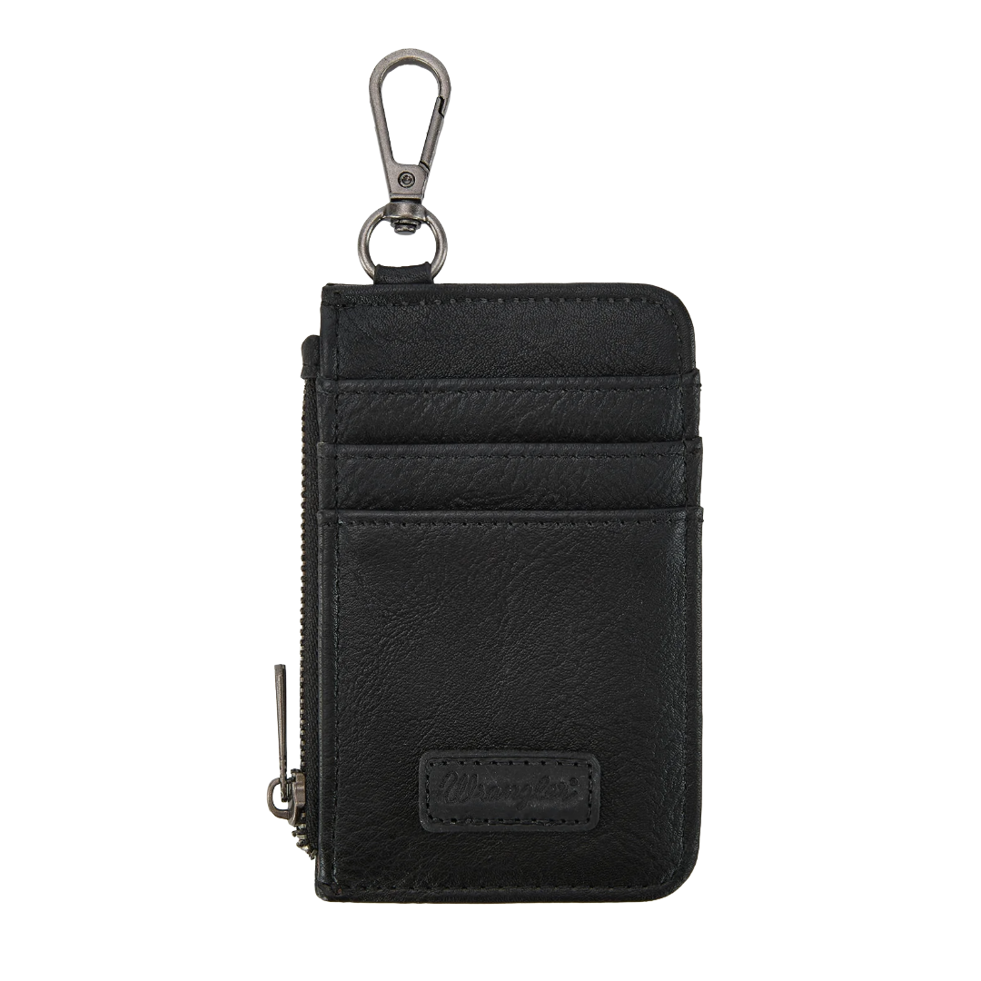 Wrangler Ladies Logo "W" Embroidered Dual Pouch Black Wristlet WG367-W119BK