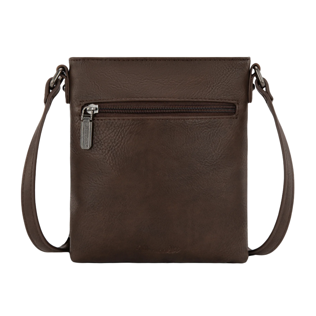 Wrangler Ladies Fringe Jean Denim Pocket Coffee Crossbody WG367-8360CF