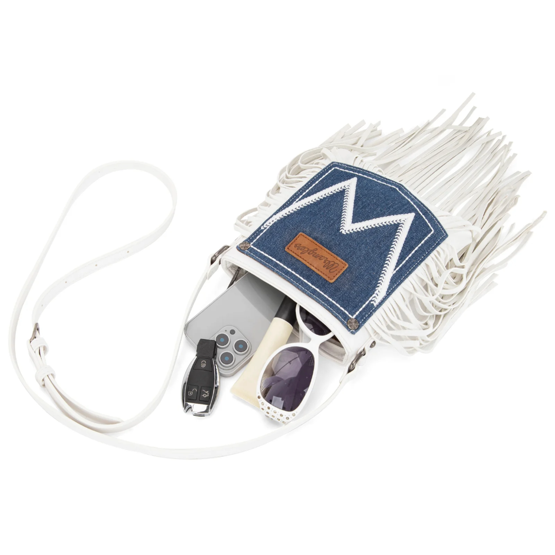 Wrangler Ladies Leather Beige Jean Denim Pocket Crossbody WG367-8360BG