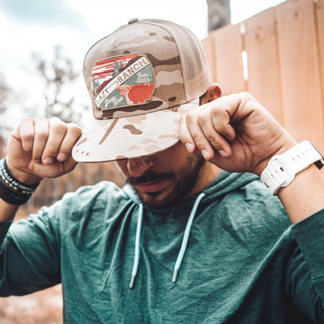 Lazy J Ranch Wear Desert Show Time Camo & Tan Trucker Cap CAMO4SHOW