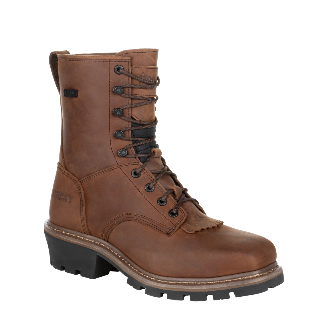 Rocky Men's Logger Composite Toe Waterproof Dark Brown Work Boots RKK0277