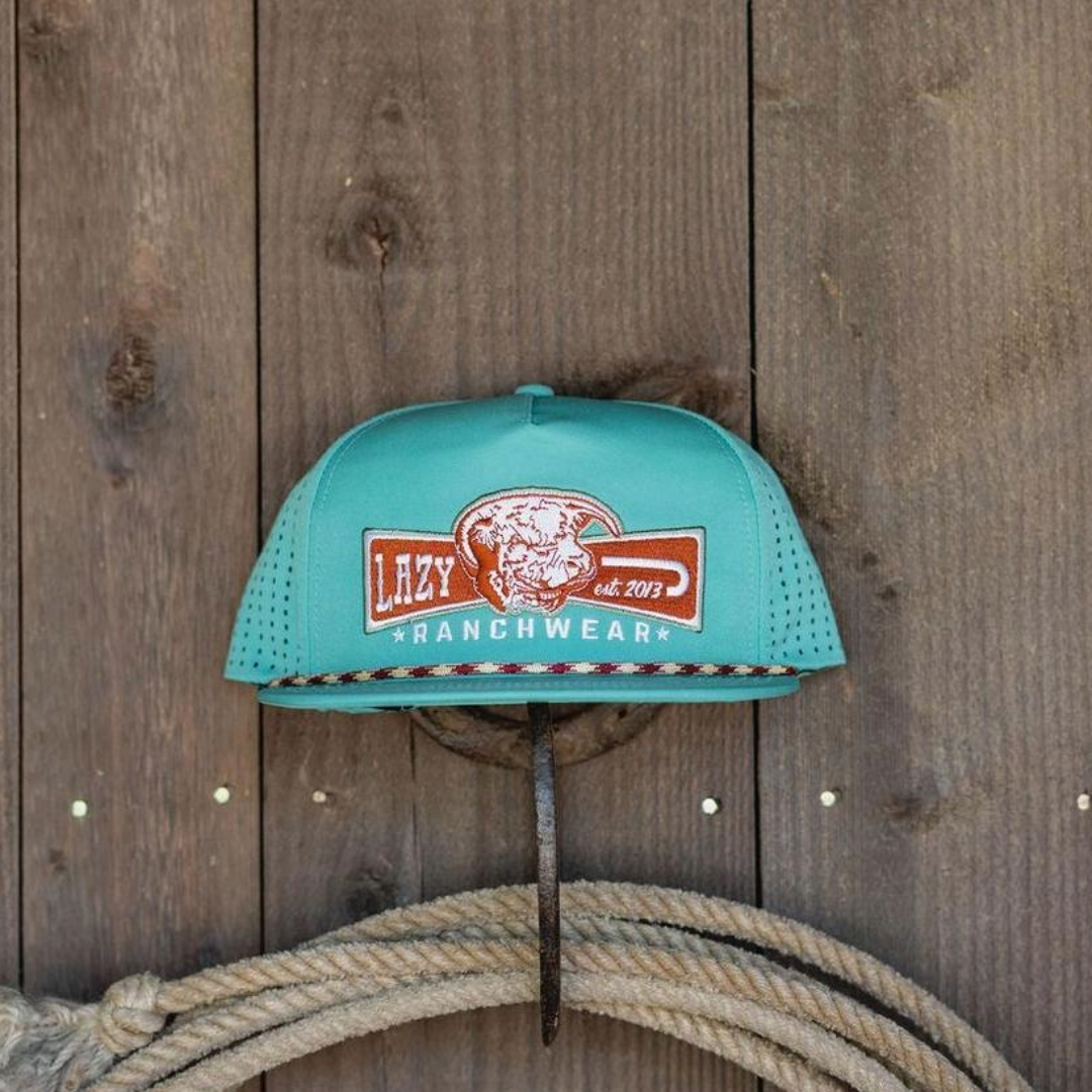 Lazy J Ranch Wear Diamond Banner Teal Performance Trucker Cap TEALPERJ