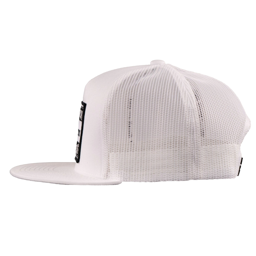 Lazy J Ranch Wear Fort Worth Classic White & Black Trucker Cap WHITE4-FTW-BLK