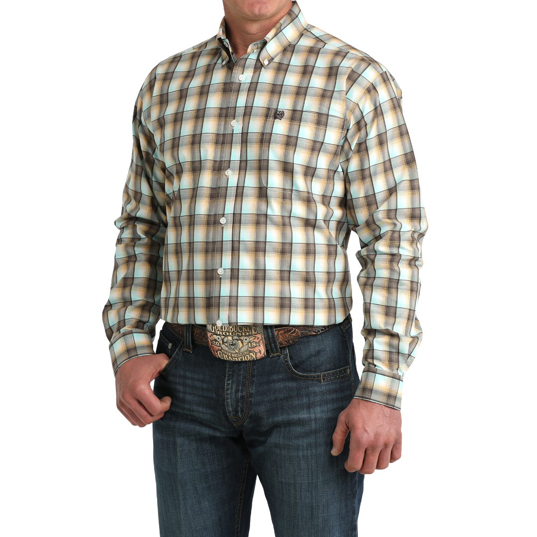Cinch Men's Plaid Long Sleeve Button Down Shirt MTW1106067