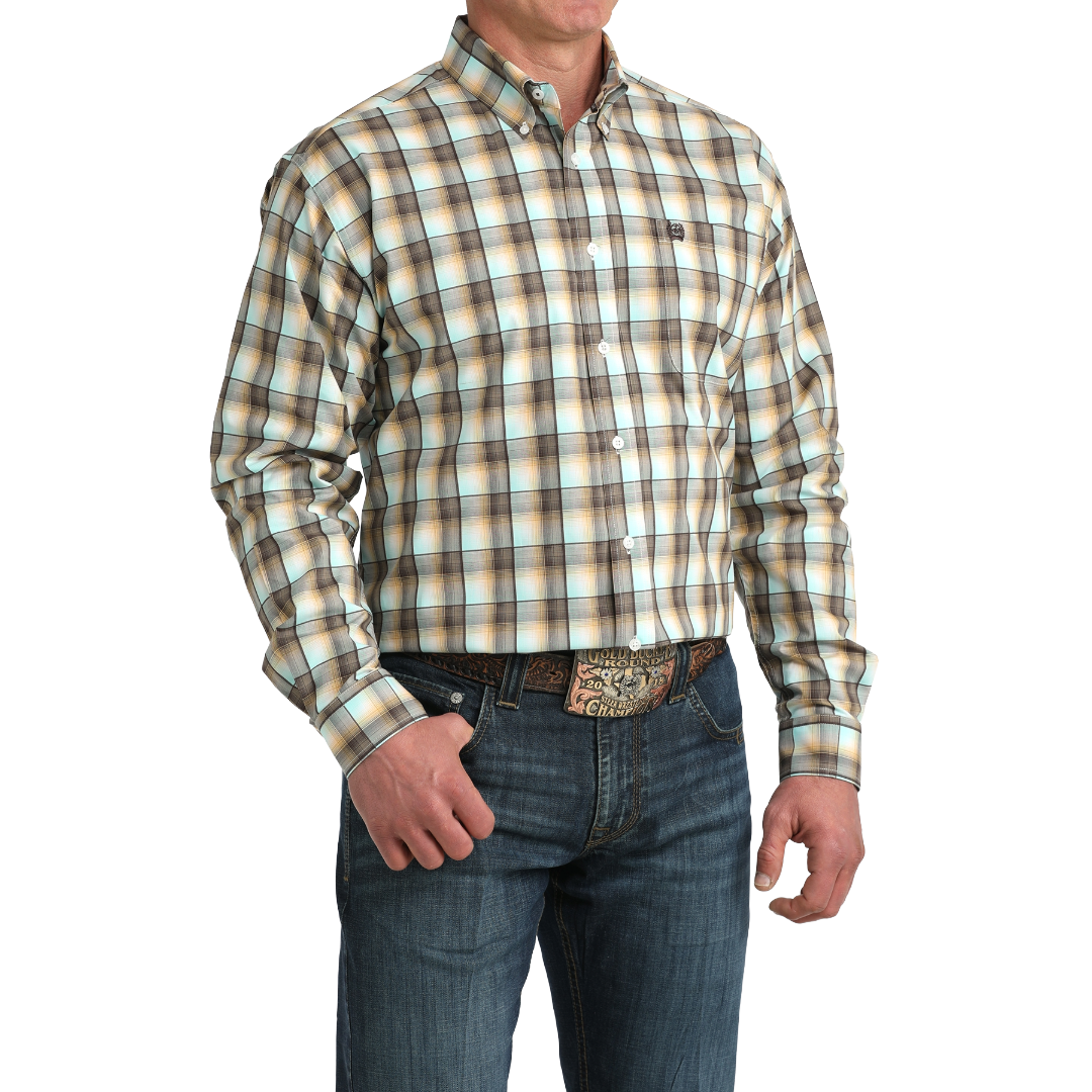 Cinch Men's Plaid Long Sleeve Button Down Shirt MTW1106067