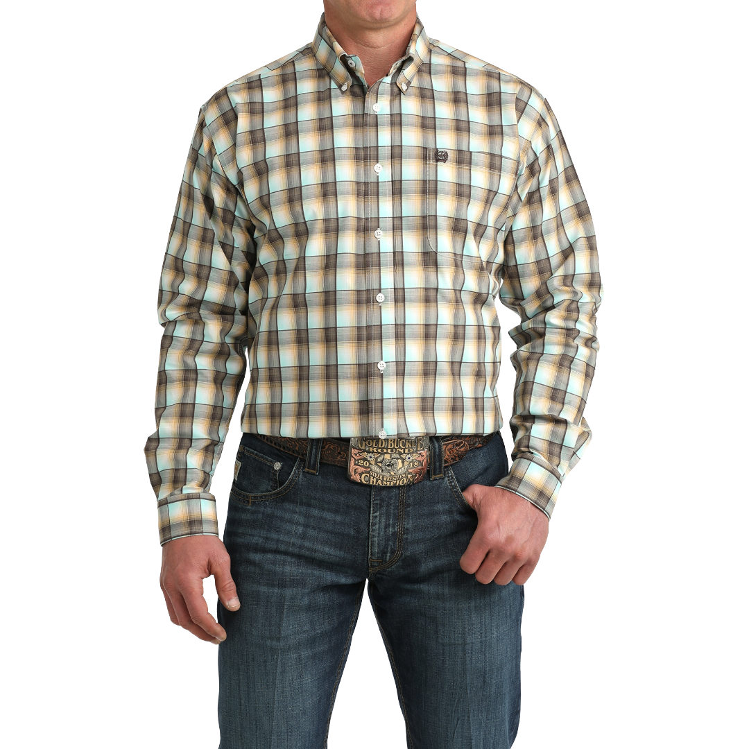 Cinch Men's Plaid Long Sleeve Button Down Shirt MTW1106067