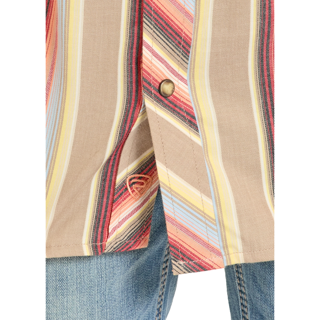 Rock & Roll Men's Vintage Stripe Printed Snap Shirt BBN2S08309