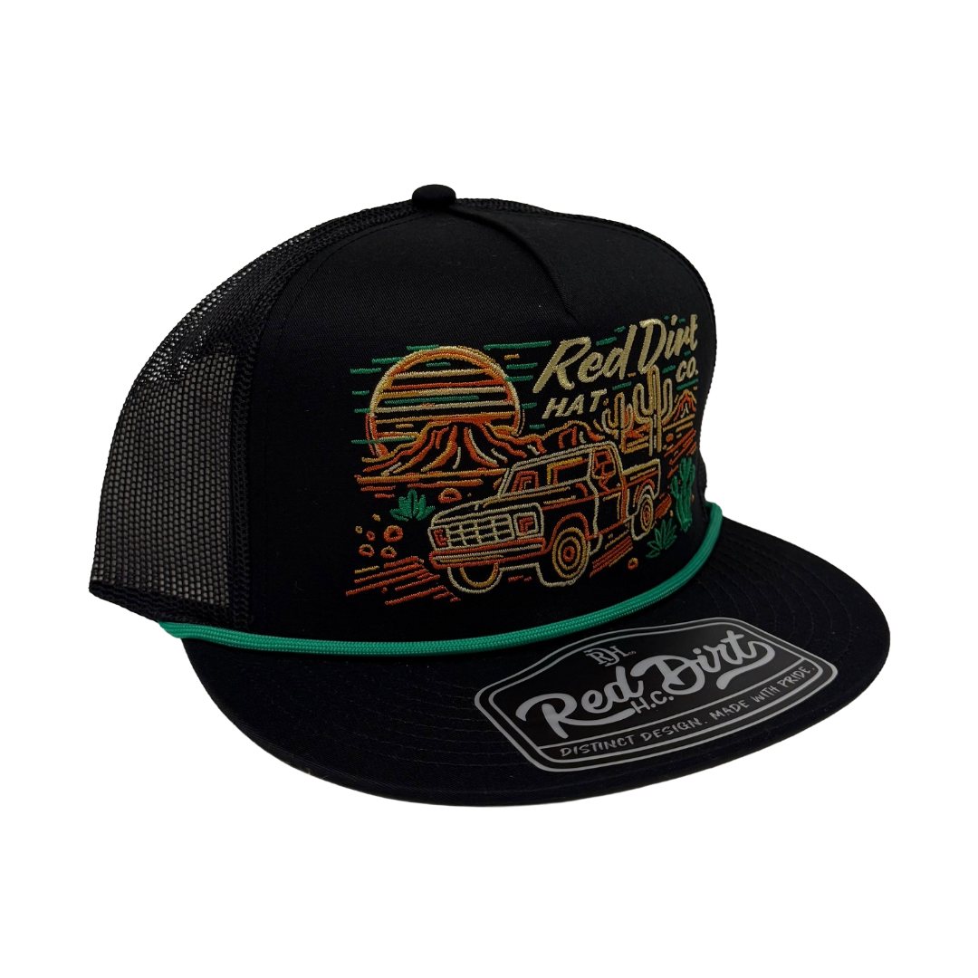 Red Dirt Hat Co. Desert Cruiser Solid Black Trucker Cap RDHC-552