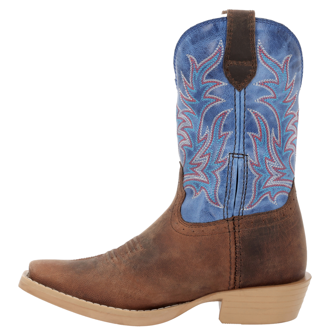 Rocky Children's Brown 8" Western Driftwood And Lapis Blue DBT0255C