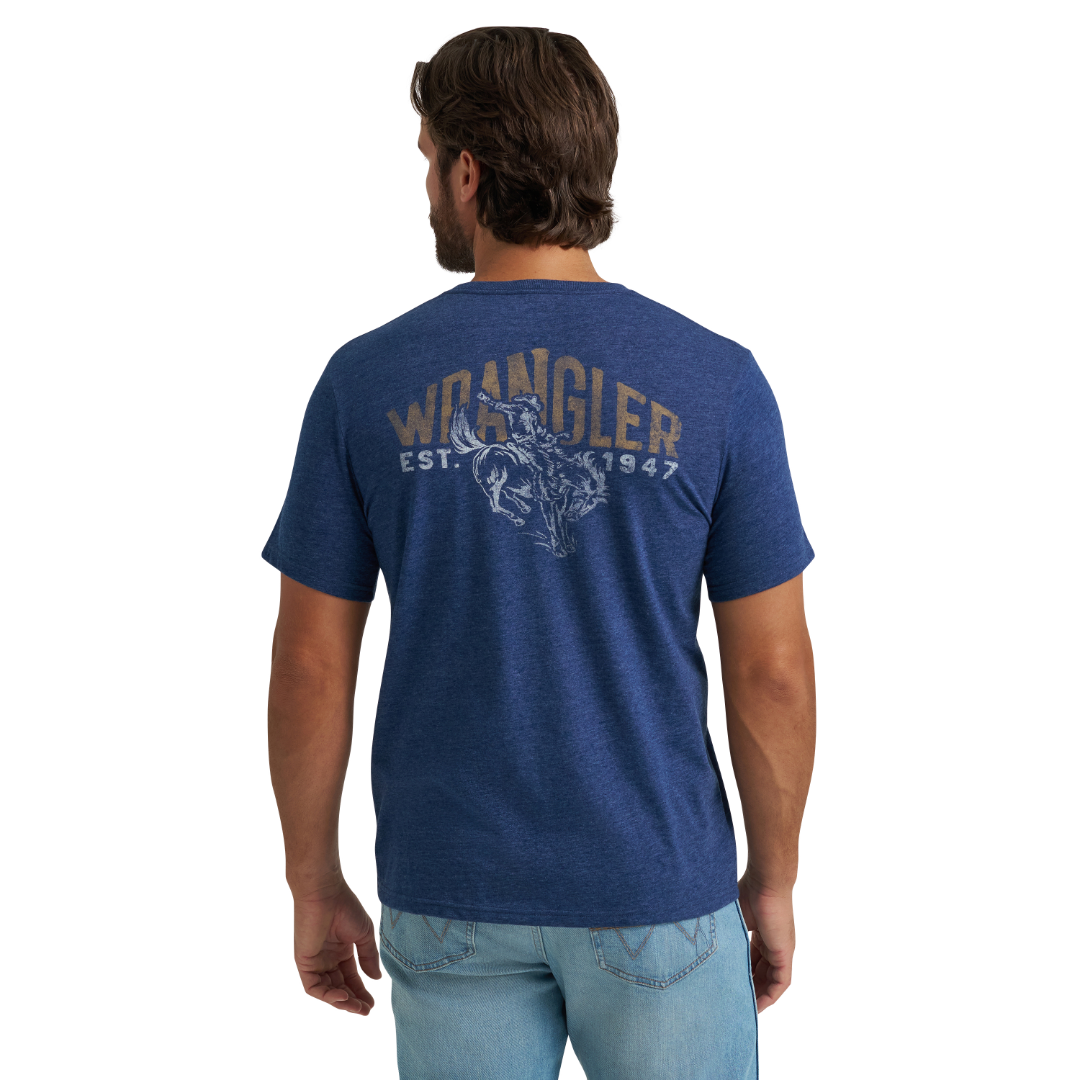 Wrangler Men's Dark Sapphire Heather Logo Graphic T-Shirt 112375808