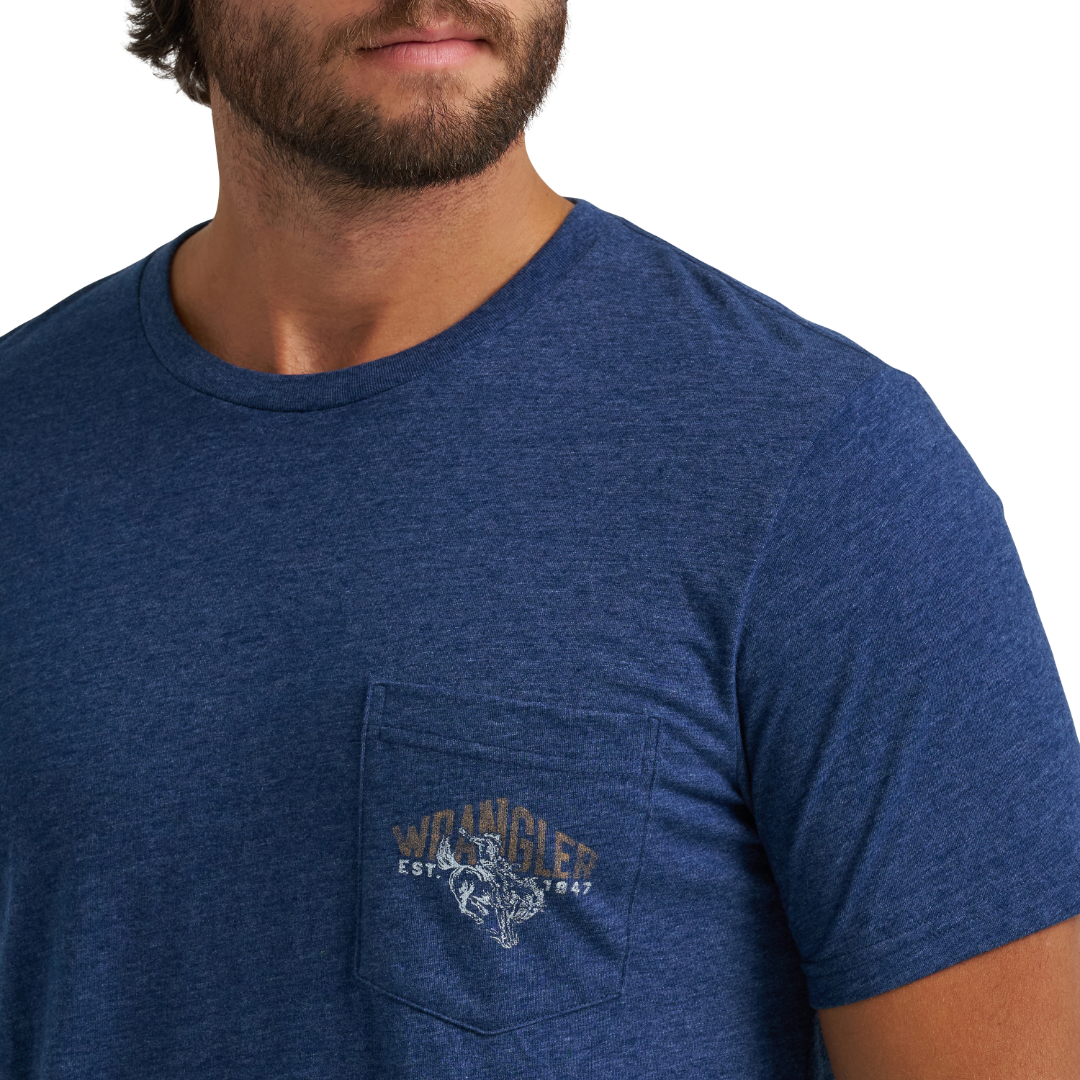 Wrangler Men's Dark Sapphire Heather Logo Graphic T-Shirt 112375808