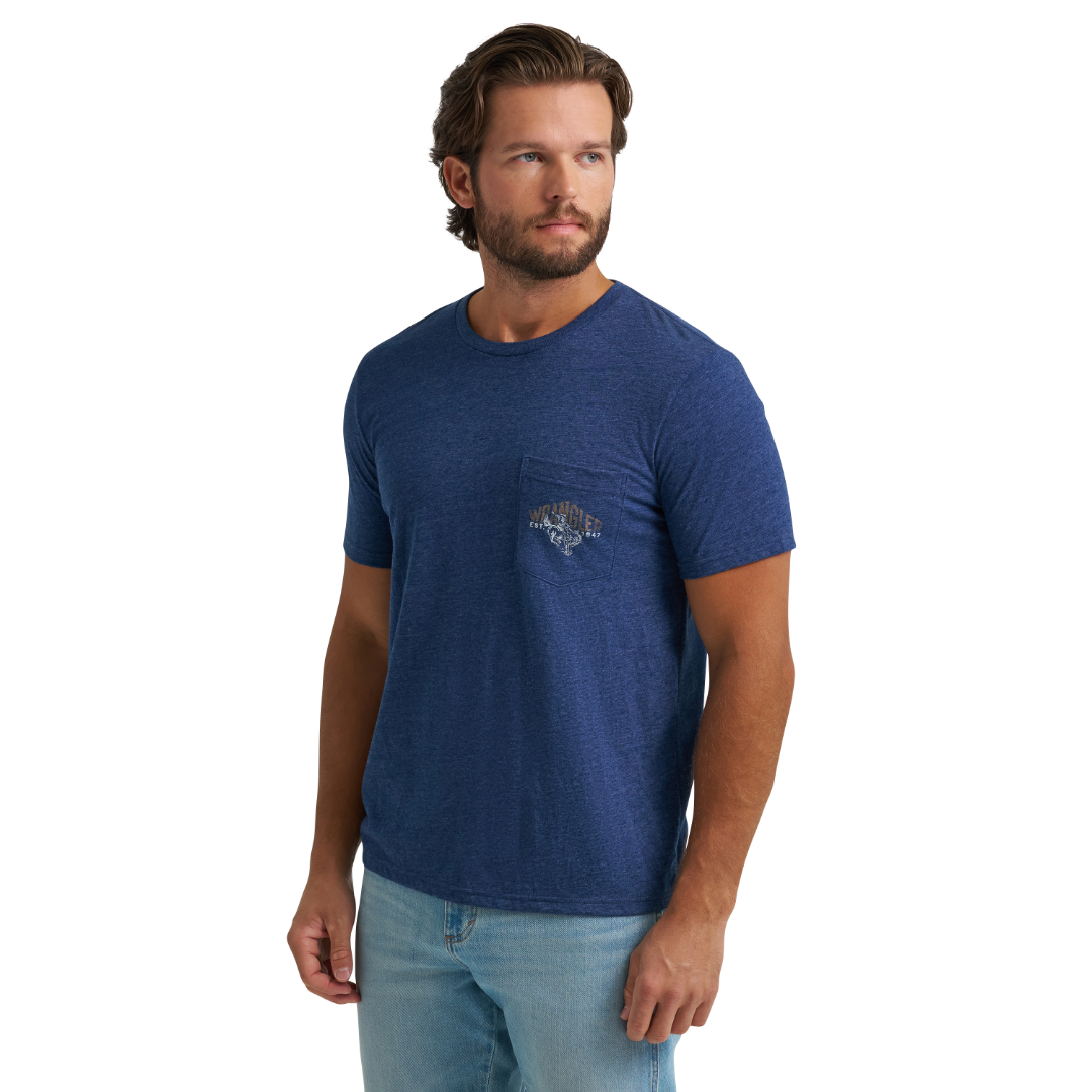 Wrangler Men's Dark Sapphire Heather Logo Graphic T-Shirt 112375808