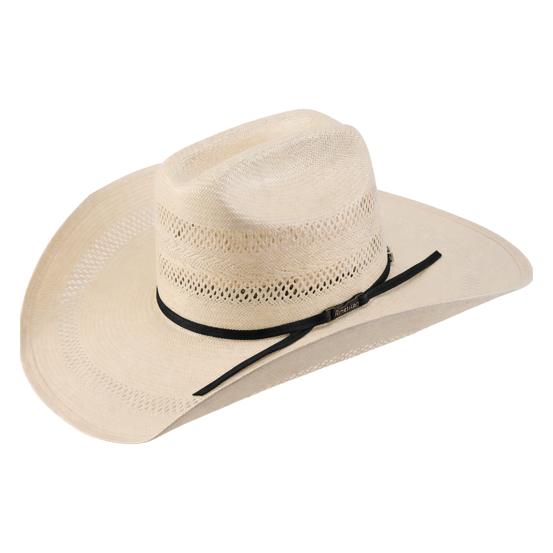 American Hat Co. 20X Rancher Ivory Brim Western Straw Hat 8100RC-2CBLK