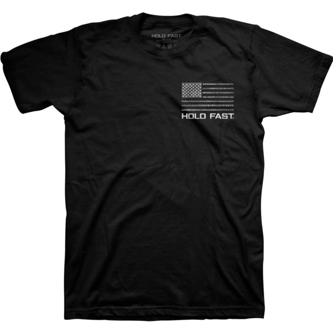 Hold Fast Men's Rebar Flag Black T-Shirt KHF5045