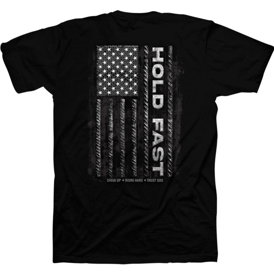 Hold Fast Men's Rebar Flag Black T-Shirt KHF5045
