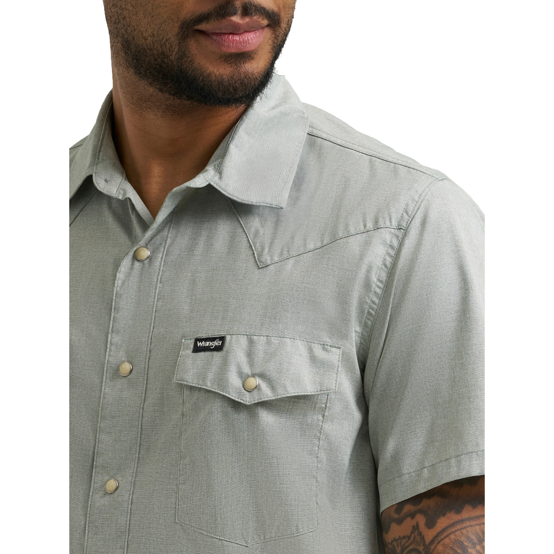 Wrangler Men's Drover Iceberg Green Utility Shirt 112375153