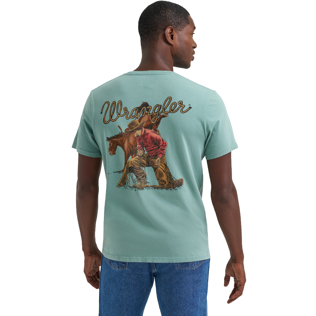 Wrangler Men's Oil Blue Western Graphic T-Shirt 112375739