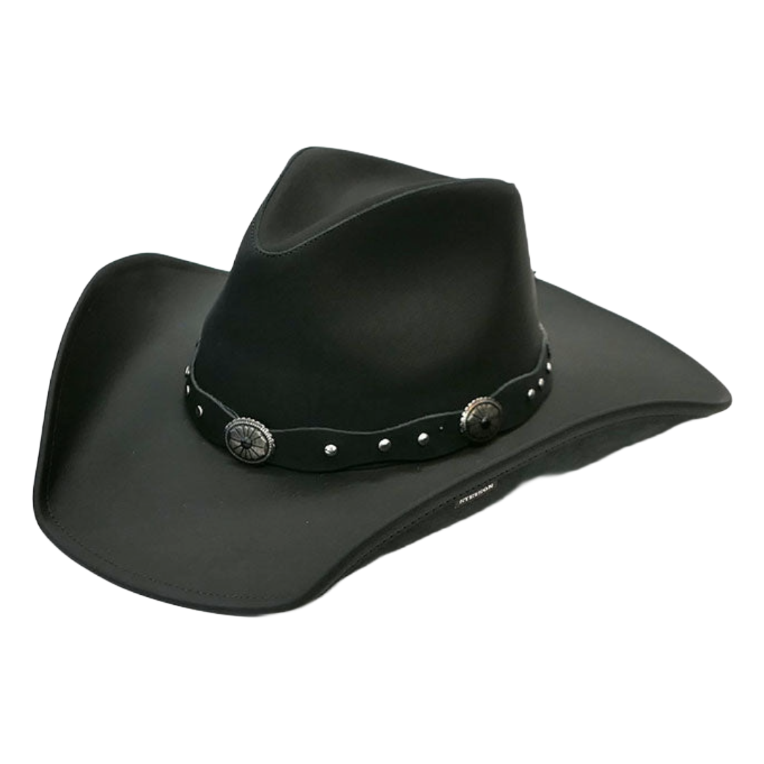 Stetson Roxbury Distressed Black Leather Western Hat TRROXB-843407