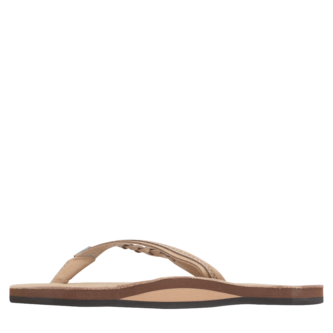 Rainbow Ladies Flirty Braidy Sierra Brown 1/2" Braided Strap Sandal 301ALTSB-SRBR