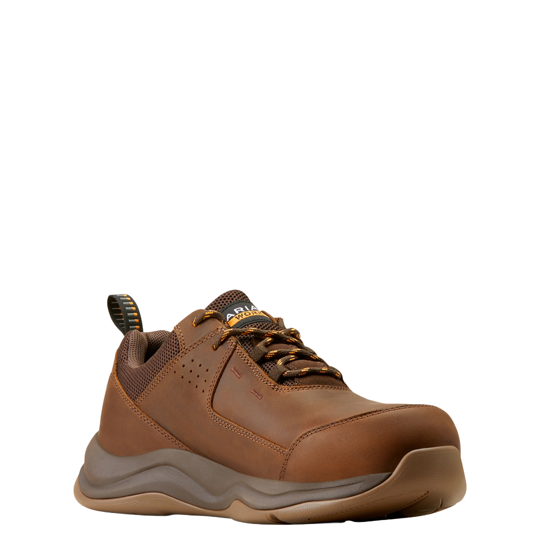 Ariat Men's Working Mile SD Distressed Brown Composite Toe Work Shoe 10042565