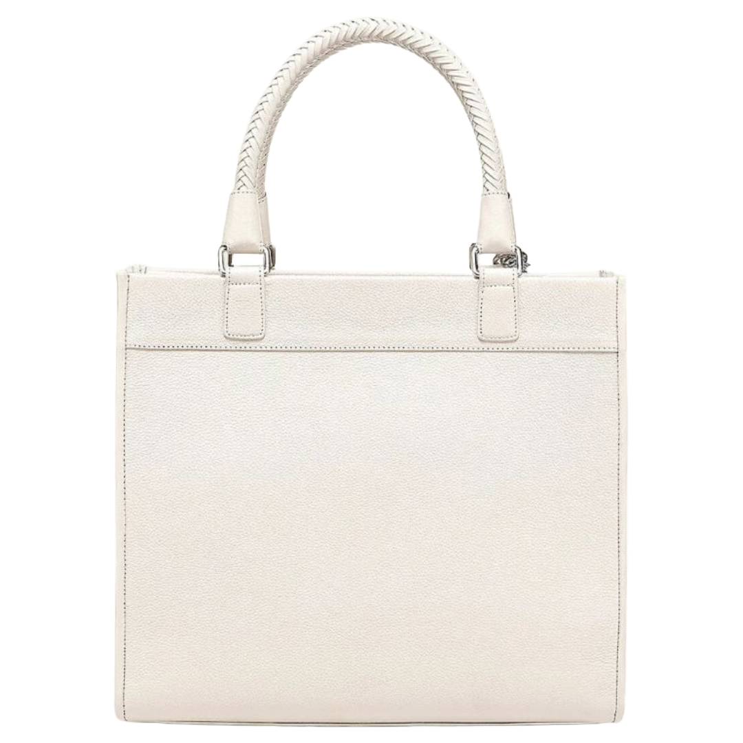 Cuadra Ladies White Cowhide Laser Engraved Tote Bag DU762