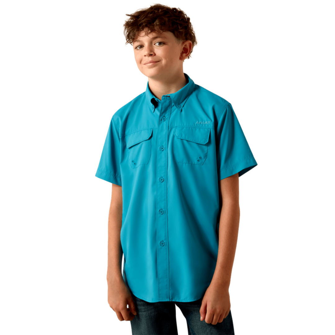 Ariat Youth Boy's Turquoise VentTEK Outbound Classic Fit Shirt 10073499