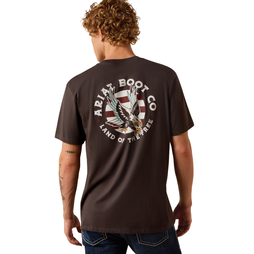 Ariat Men's Traditional Eagle Land of the Free Vintage Black T-Shirt 10073413