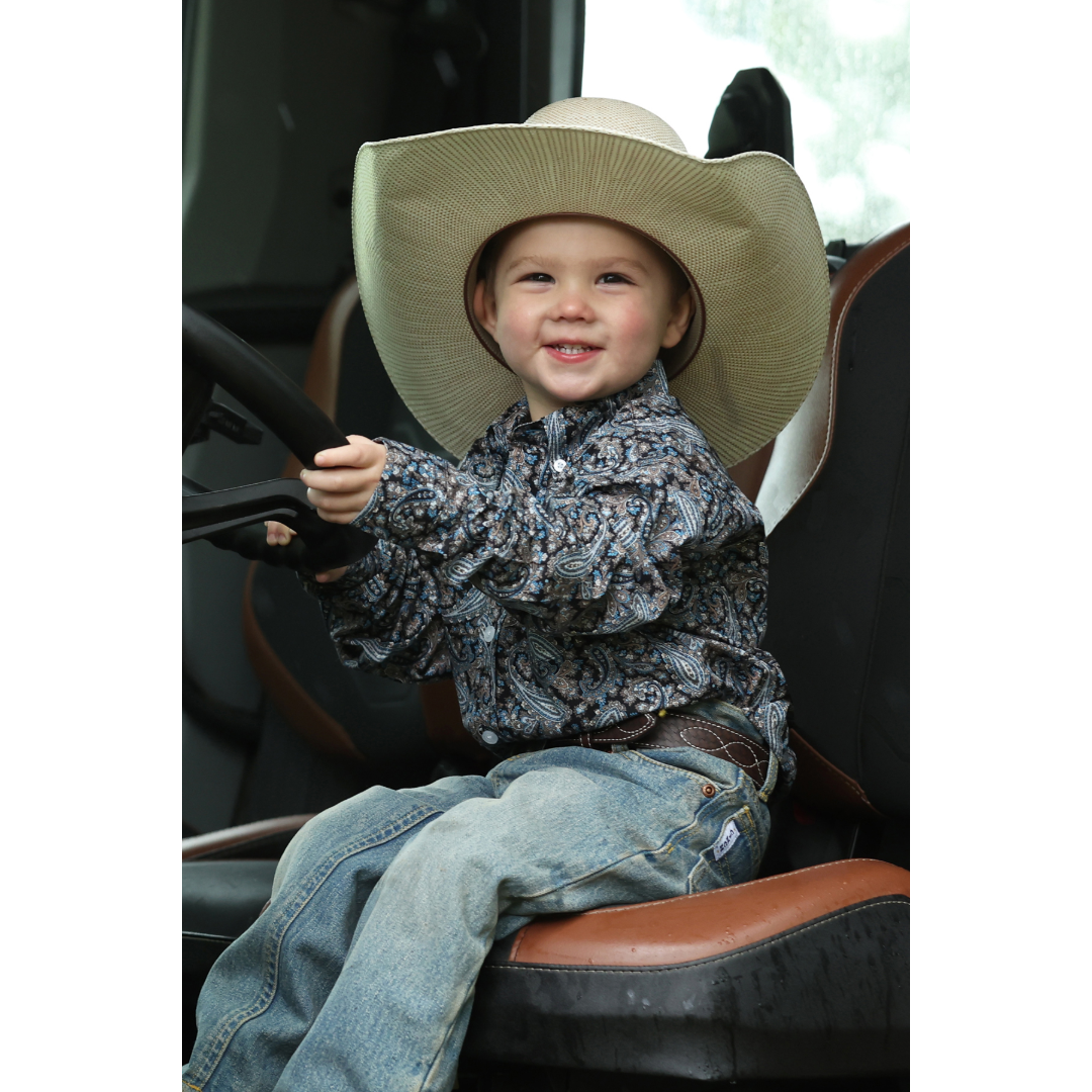 Cinch Youth Boy's Multi Paisley Print Button Down Shirt MTW7062416
