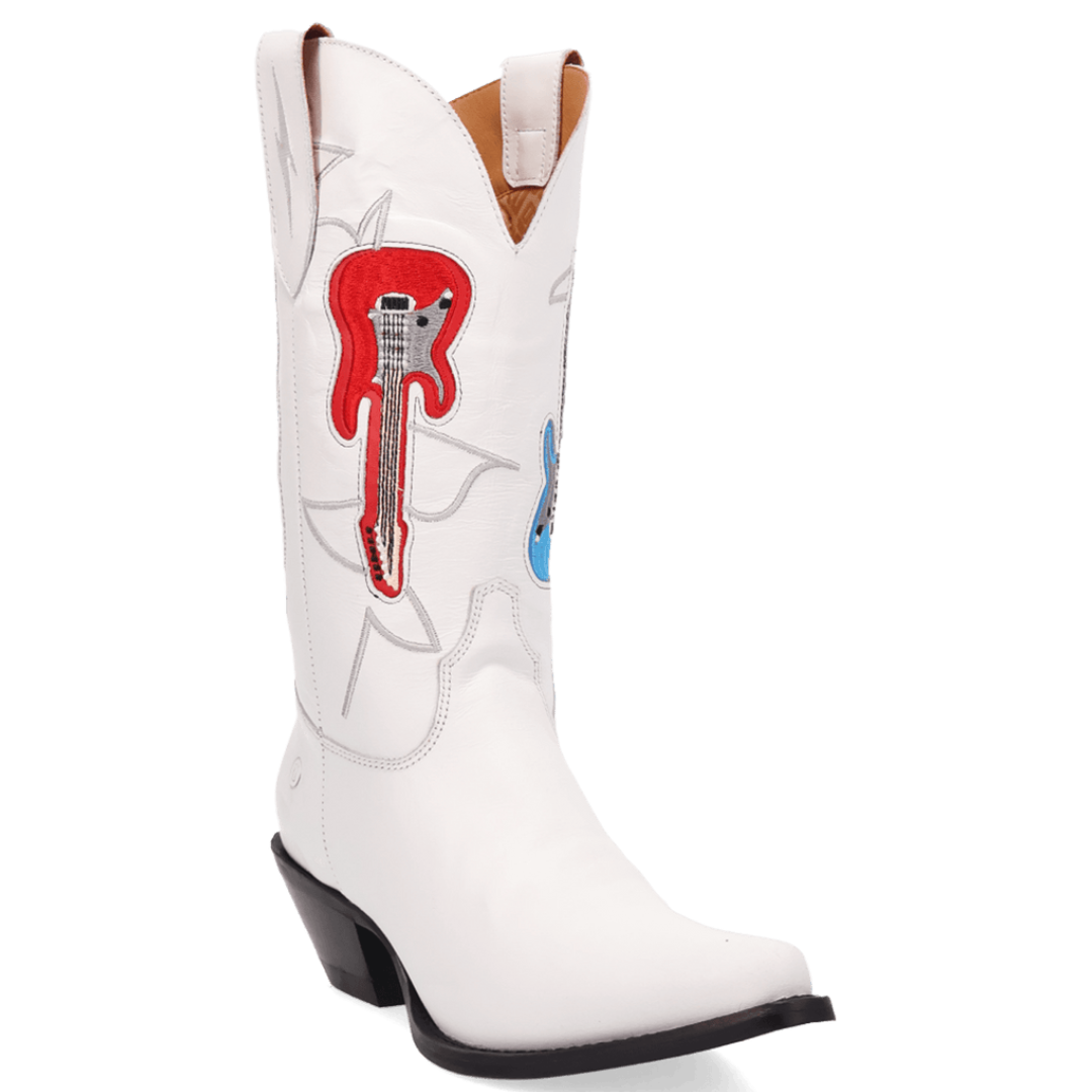 Dingo Ladies White Jukebox Leather Western Boot DI2421