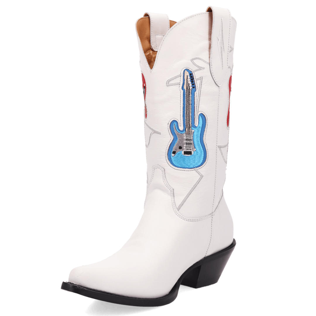 Dingo Ladies White Jukebox Leather Western Boot DI2421