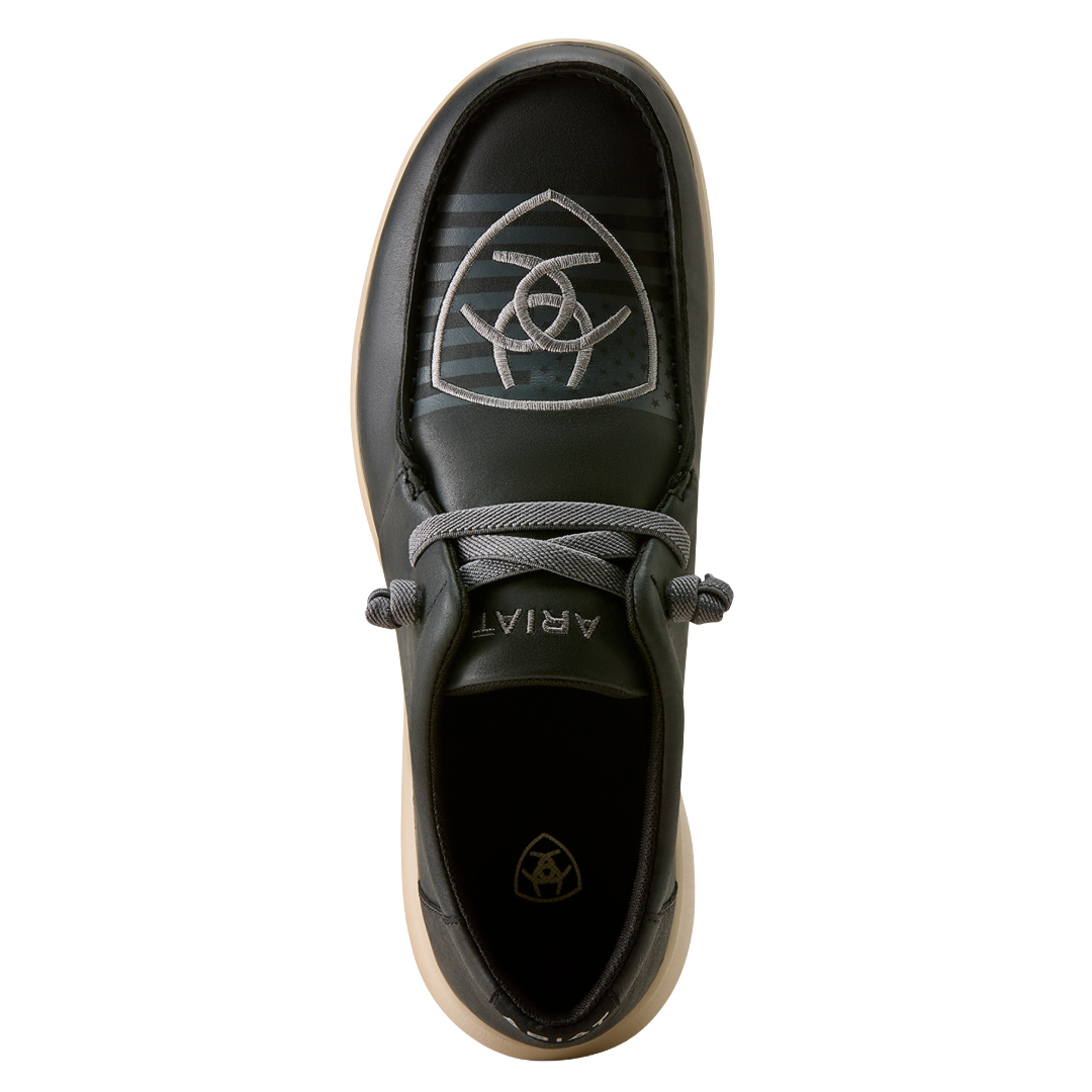 Ariat Men's Hilo Black Bomber Logo Slip On Shoe 10080381