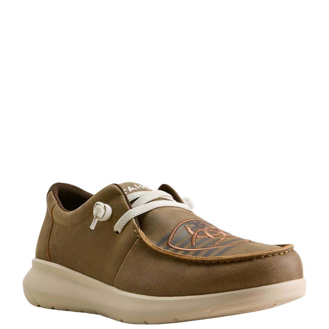 Ariat Men's Hilo Brown Bomber Logo Slip On Shoe 10080409