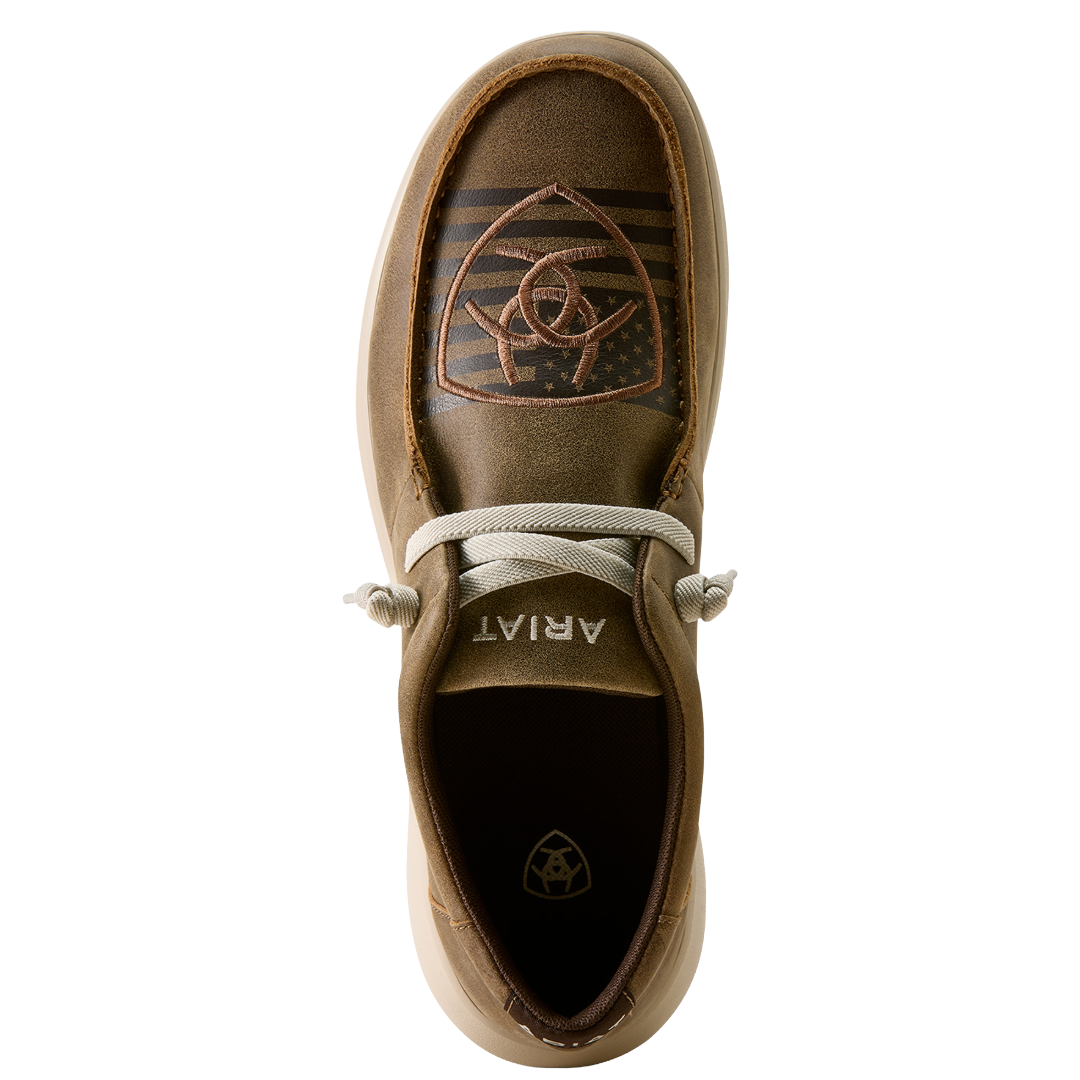 Ariat Men's Hilo Brown Bomber Logo Slip On Shoe 10080409