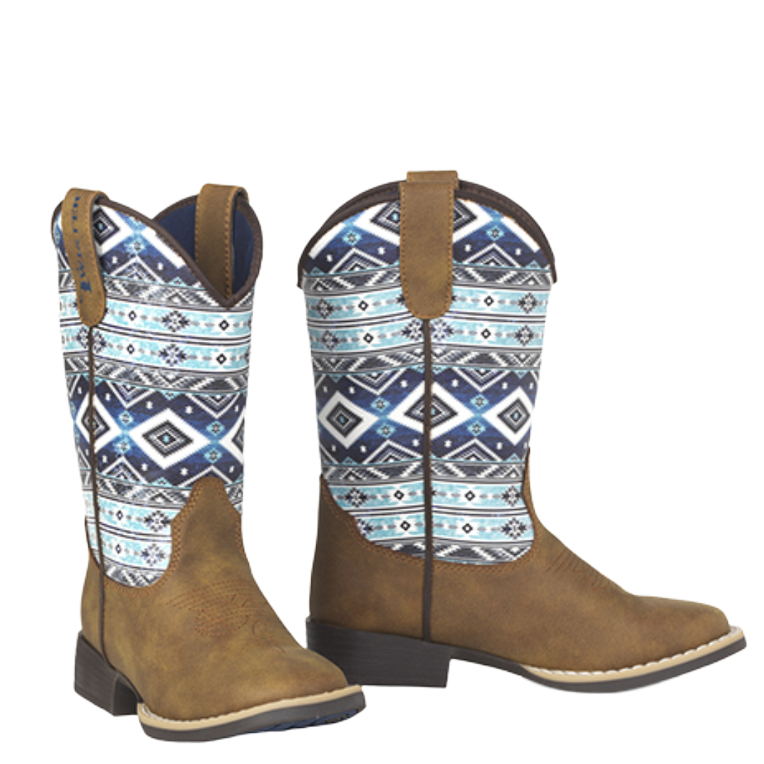 Ariat Toddler's Heston Tan Leather Aztec Print Western Boot 4418108