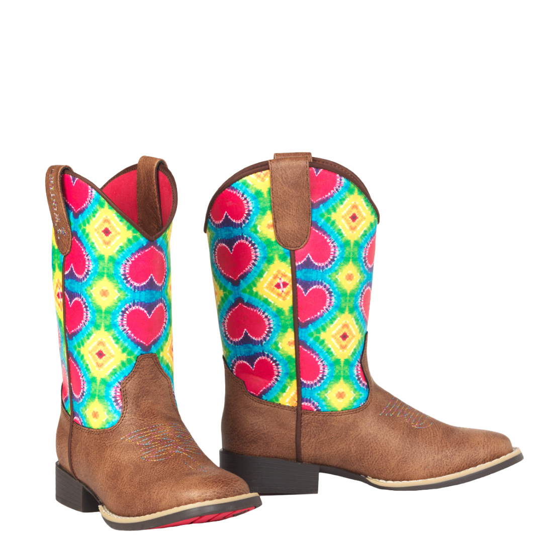 Twister Little Girl's Abigale Brown Tie Dye Print Western Boot 4443602