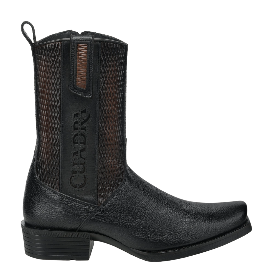 Cuadra Men's Black Deer & Bovine Leather Narrow Square Toe Urban Boot CC297