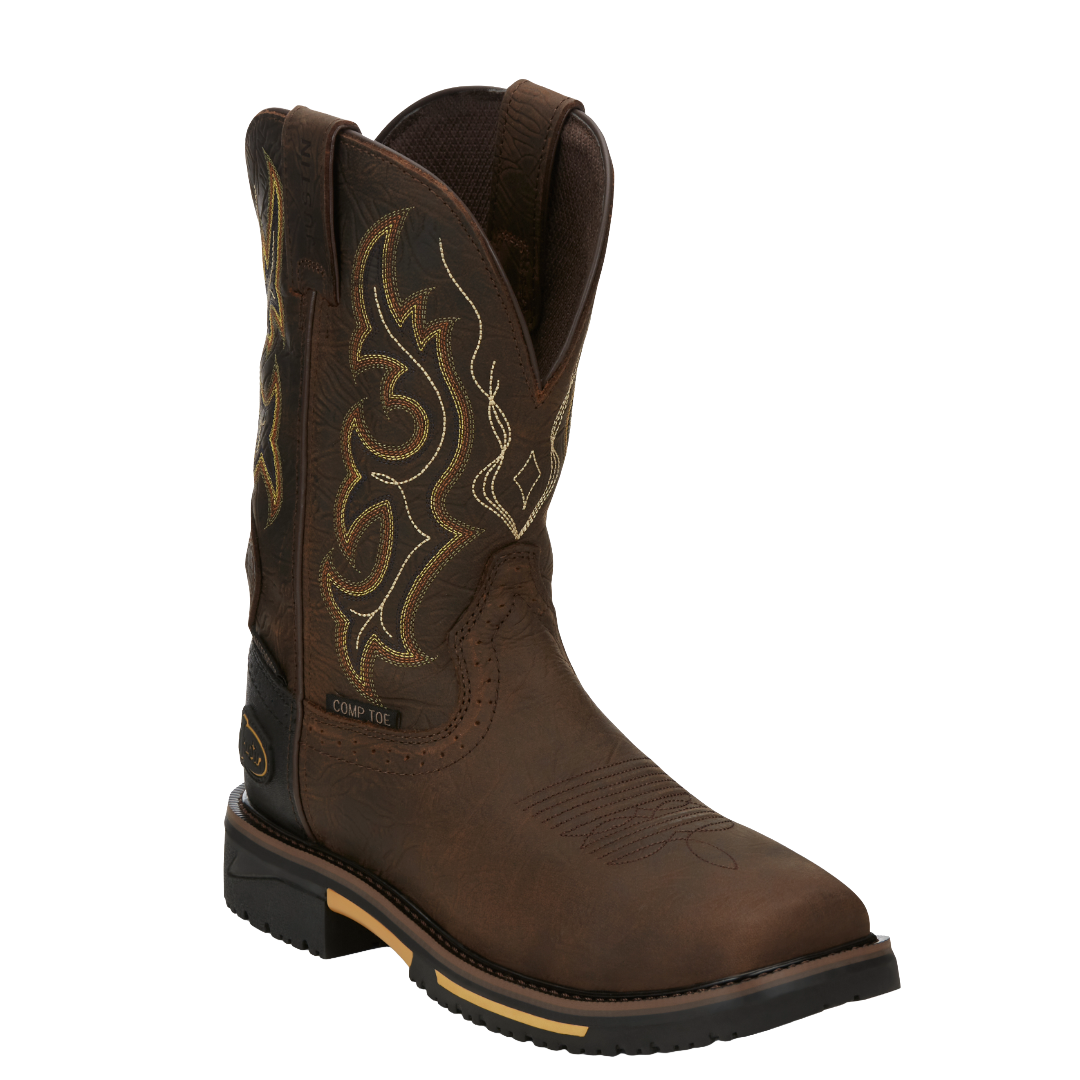 Justin Men's Joist 11" Aged Brown Waterproof Composite Toe Work Boot SE4625