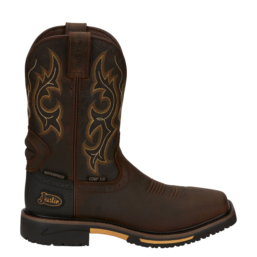 Justin Men's Joist 11" Aged Brown Waterproof Composite Toe Work Boot SE4625