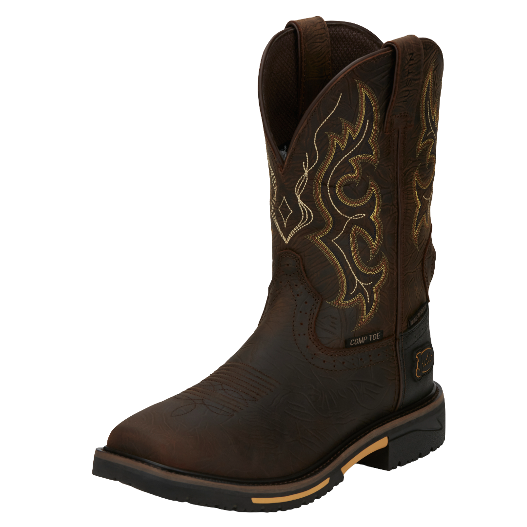 Justin Men's Joist 11" Aged Brown Waterproof Composite Toe Work Boot SE4625