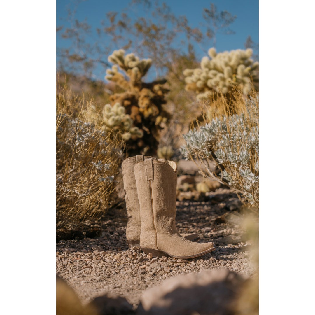 HYER Ladies Desert Tan Suede Western Boots HW56036