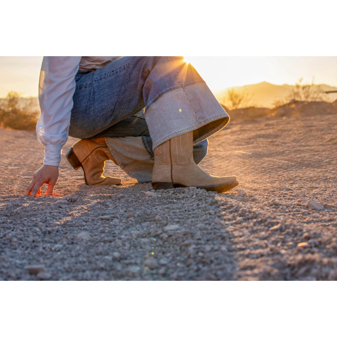 HYER Ladies Desert Tan Suede Western Boots HW56036